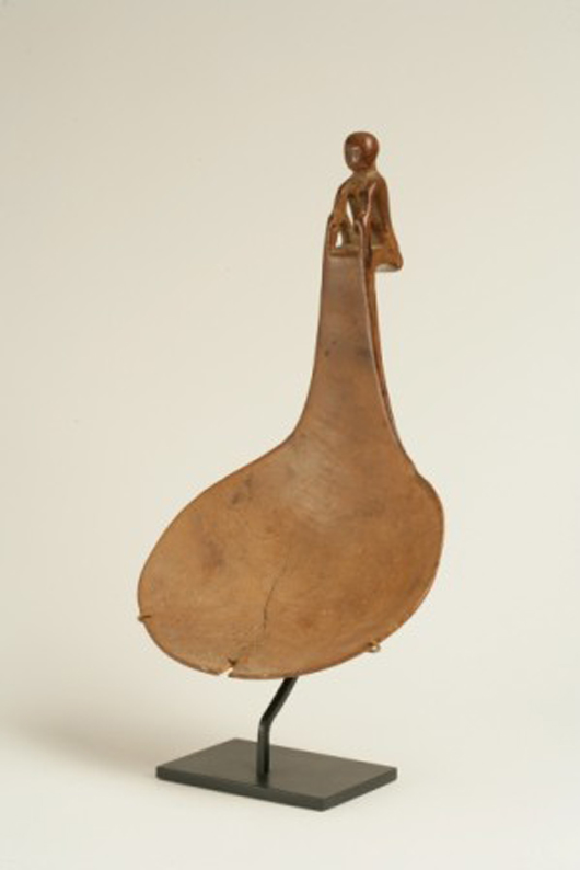 The Thompson family seated human effigy feast ladle brought $68,200. Image courtesy of Keno Auctions.  
