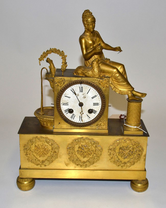 French dore bronze clock, 19th century. Estimate: $400-$500. Image courtesy of Roland.