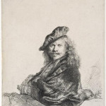 Rembrandt self-portrait, original etching, signed and dated 1639, 8 5/16 inches x 6 1/2 inches. Estimate: $145,000-$150,000. Image courtesy of Universal Live.
