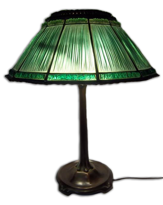 Tiffany Linen Fold Lamp, 18.5 inch Shade, Green, Estimate: $25,000-$30,000.