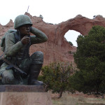 The Navajo Code Talker Monument in Window Rock, Ariz. Image courtesy of Wikimedia Commons.