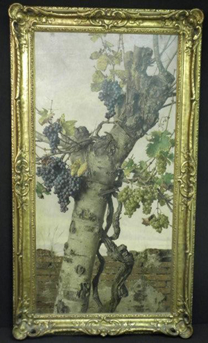 ‘Grape Vine,’ Giorgio Lucchesi (Italian, 1855-1941), oil on canvas, 54½ x 27 in. (sight), est. $14,000-$18,000. Auctions Neapolitan image.