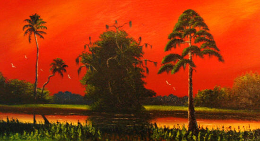 Painting by Isaac Knight. Image courtesy of Floridiana Festival & Highwaymen Artist Show.