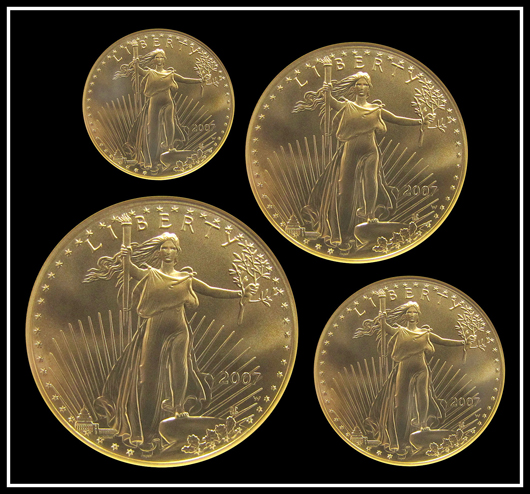 U.S. 2007 Gold Eagle proof set, West Point Mint. Image courtesy of William Jenack Estate Appraisers and Auctioneers.