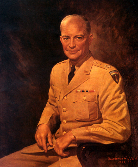 'Dwight David Eisenhower, General of the Army,' by Nicodemus David Hufford (1915–1986). Image courtesy of Wikimedia Commons.