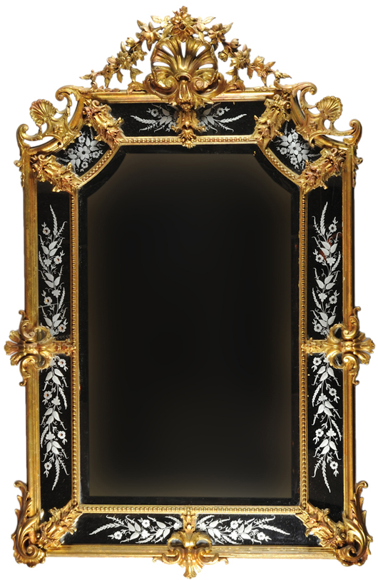 Louis XVI giltwood pier mirror, 1920s, estimate: $4,000-$6,000. Image courtesy of Morton Kuehnert Auctioneers & Appraisers.   