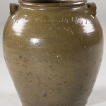This 5-gallon ovoid jar is inscribed 'L M october 14 1857 Dave.' It sold at auction in 2009 for $23,000 plus premium. Image courtesy of LiveAuctioneers.com and Leland Little Auction and Estate Sales Ltd.