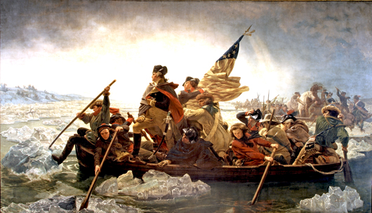 'Washington Crossing the Delaware' by Emanuel Gottlieb Leutze greets visitors to the new American Wing at the Metropolitan Museum of Art. Image courtesy of Wikimedia Commons.