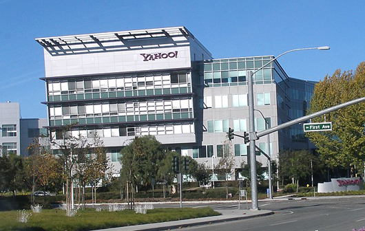 Corporate headquarters of Yahoo! in Sunnyvale, California. Photo by Coolcaesar, licensed under the Creative Commons Attribution-Share Alike 3.0 Unported license.