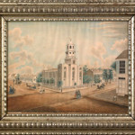 Mid-19th-century watercolor street scene of Harrisburg with the German Reform Church as its central subject. Signed 'J.F. Messick 1857.' Auctioned on Jan. 5, 2007 at Pook & Pook. Image courtesy of LiveAuctioneers.com Archive and Pook & Pook.