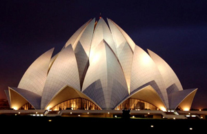 An architectural masterpiece, The Lotus Temple in South Delhi exemplifies a newly empowered India, whose rapidly growing upper class is becoming interested in Western art. Photo licensed under the Creative commons Attribution-Share Alike 2.0 Generic license.