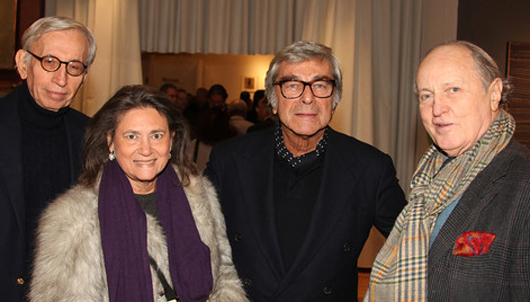 Among those who attended the Metro Show were (left to right) antique dealer Sy Rapaport, media consultant Sharon King Hoge, folk art collector Jerry Lauren, and internationally renowned interior designer Mario Buatta. Image courtesy of the Metro Show.