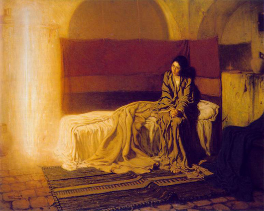Henry Ossawa Tanner (American, 1859-1937) painted 'The Annunciation' in 1898. Philadelphia Museum of Art. Image courtesy of Wikimedia Commons.