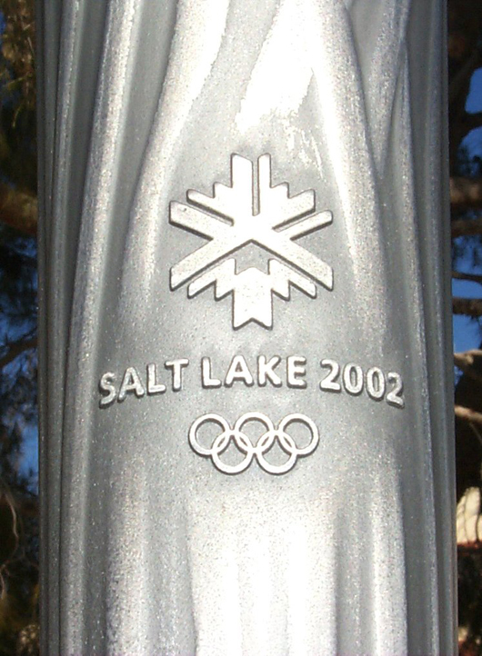 Detail of the 2002 Winter Games Olympic Torch. Image courtesy of Wikimedia Commons.