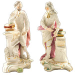England's Derby Porcelain Works made these figurines, copies of famous statues of William Shakespeare and John Milton. The 12 1/4-inch figures sold as a pair for $460 at a 2010 Charlton Hall auction in West Columbia, S.C.