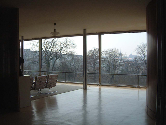 View across the city from the living room of Villa Tugendhat. Photo by Simonma, licensed under the Creative Commons Attribution-Share Alike 3.0 Unported license.