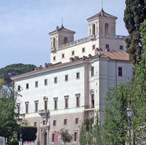 Villa Medici, Rome, as photographed from the church of Trinita dei Monti. Photo by MM.