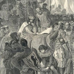 King John of England signs the Magna Carta. Image from Cassell's History of England, Century Edition, published ciraca 1902. Image is in the public domain in the USA.
