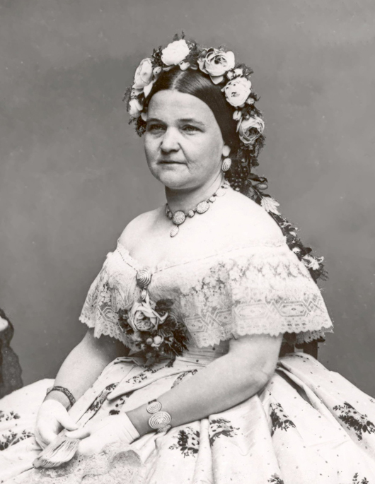 First Lady Mary Todd Lincoln in a Mathew Brady photograph. Image courtesy of Wikimedia Commons.
