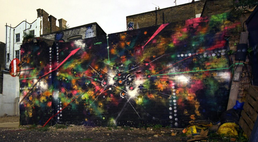 A mural in London. Mural by Mark Lyken. Photograph courtesy of Recoat Gallery.