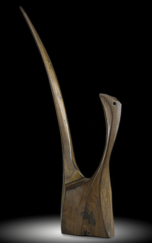 Wharton Esherick, Pheasant sculpture. Estimate: $25,000-$35,000. Image courtesy Rago Arts and Auction Center.   