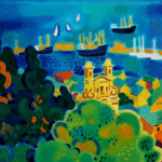 Guy Charon (French b.1927), ‘Harbor Scene,’ oil on canvas. Estimate: $800-$1,200. Image courtesy Michaan’s Auctions.