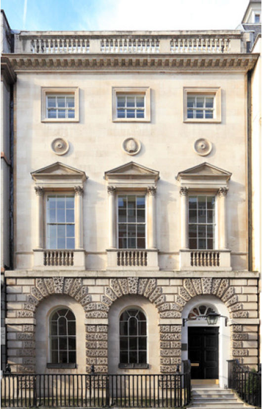 Exterior of Ely House, now home to the London antiques firm Mallett. Image courtesy of Mallett.
