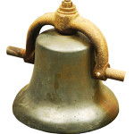 The ‘heavy metal’ section of the sale includes steam locomotive engine bells (as shown), spittoons, brass railroad locks and keys; plus an extremely rare cast-iron caboose stove. A&S image.
