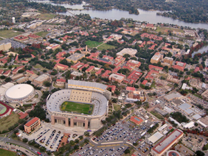 The LSU campus in Baton Rouge, La., with Tiger Stadium in the foreground. This work is licensed under the Creative Commons Attribution 3.0 License.