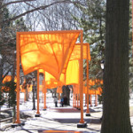 'The Gates,' installed by Christo in New York's Central Park in 2005. Image by Morris Pearl. This file is licensed under the Creative Commons Attribution ShareAlike 3.0 License.
