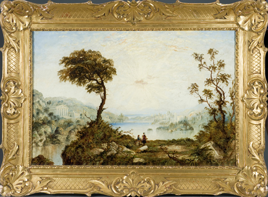Mid-19th-century landscape, est. $1,500-$2,000. Quinn’s Auction Galleries image.