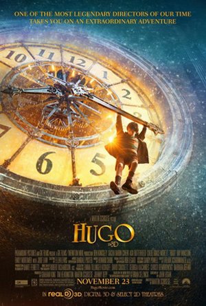 Poster for the Academy Award-winning film 'Hugo.' Fair use of low-resolution copyrighted image used to provide commentary about the film. Copyright Paramount Pictures.