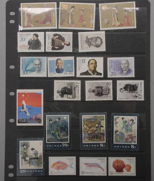 Collection of People’s Republic of China stamps. Estimate: $1,200-$1,500. Image courtesy Michaan's Auctions.