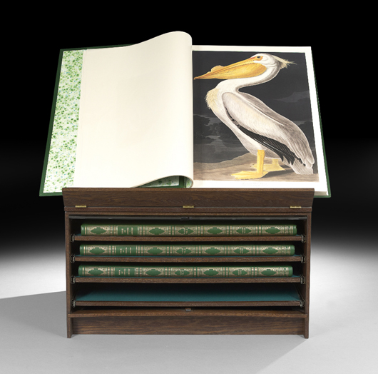 Fine cased four-volume set of Abbeville Edition, double elephant folio of 'The Birds of America' after John James Audubon, featuring 435 fascimile plates. Image courtesy New Orleans Auction Galleries Inc.