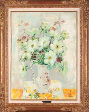 Le Pho (Vietnamese, 1907-2001), ‘Flower Still Life,’ 28¾ by 21¼ inches, ex Wally Findlay Gallery, Beverly Hills; est. $10,000-$15,000. Clark’s Fine Art image.