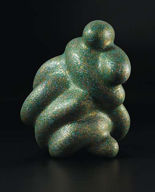  'Green and Gold,' 2007, by Ken Price. Fired and painted clay, 12 inches high. Image courtesy LiveAuctioneers.com Archive and Phillips de Pury & Company.