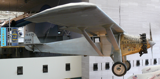 The Donald A. Hall-designed Spirit of St. Louis, at the National Air and Space Museum. Copyrighted image by Ad Meskens, used with permission, courtesy Wikimedia Commons.