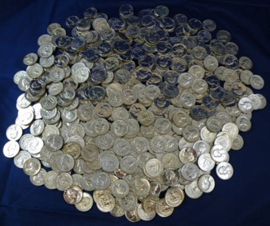 One of the lots of pre-'65 90 percent silver coins. Image courtesy Blue Moon Coins Inc.
