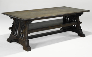 William Price for Rose Valley Community trestle table: $237,500. Image courtesy Rago Arts and Auction Center.