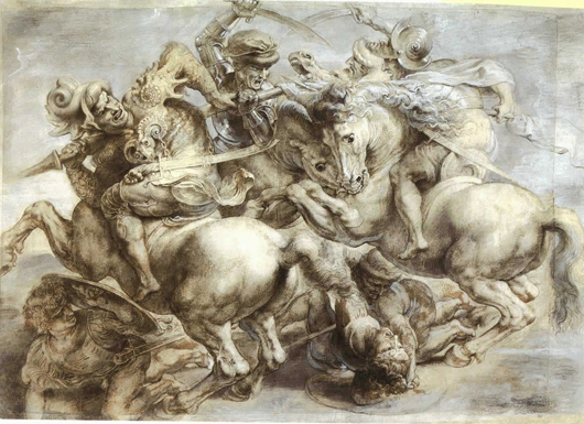 Peter Paul Rubens' copy of Leonardo's 'The Battle of Anghiari.' Image courtesy Wikipedia Commons.