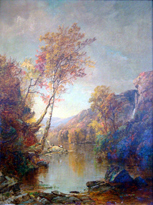 Jasper Francis Cropsey (American, 1823-1900), 'Head of the Lake,' 30 x 22 in., est. $150,000-$200,000. Mid-Hudson Auction Galleries image.