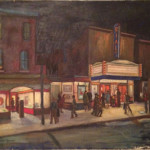 Robert Spencer oil painting on canvas of the Rialto Theater, 30 inches by 36 inches. Estimate: $15,000-$25,000. Image courtesy Wilson’s Auctioneers & Appraisers.