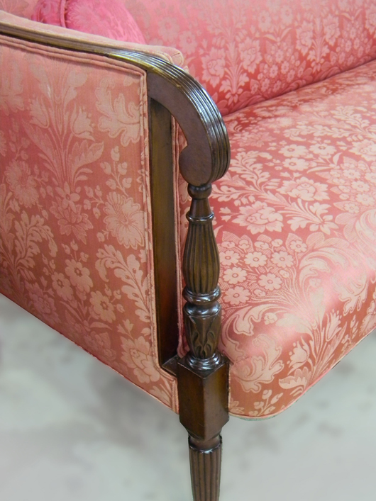 Detail of Sheraton sofa. Image courtesy Wilson’s Auctioneers & Appraisers.