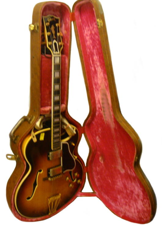 Music and rock 'n' roll memorabilia will feature this Gibson Byrdland guitar from around 1960. Image courtesy of Tim's, Inc.   
