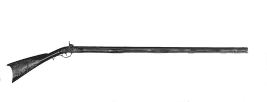 John Small's long rifle owned by Grouseland measures 61 1/2 inches long. Photo courtesy of Jeff Jaeger, co-author with Jim Dresslar, 'John Small of Vincennes: Gunsmith on the Western Frontier.'