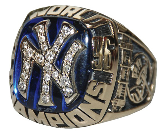 Sure to generate bidder interest is an actual 1996 New York Yankees World Championship ring. Image courtesy of Tim's, Inc.