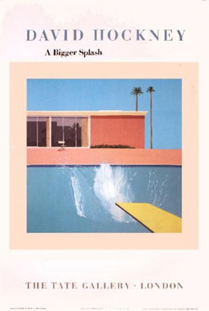 A poster depicting David Hockney's 'A Bigger Splash,' a work included in the Berlin exhibition. Image courtesy of LiveAuctioneers.com Archive and Universal Live.