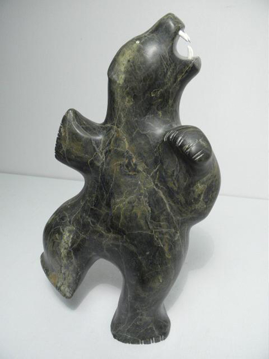 Signed Pauta Saila ‘Dancing Bear’ carved stone Inuit sculpture, 22 inches tall by approximately 12 inches wide. Estimate: $12,000-$16,000. Image courtesy Auctions Neapolitan.