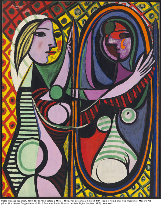 Pablo Picasso (Spanish, 1881-1973), ‘Girl before a Mirror, 1932.’ Oil on canvas, 65 x 51 1/4 inches. The Museum of Modern Art, gift of Mrs. Simon Guggenheim, copyright 2010 Estate of Pablo Picasso / Artists Rights Society (ARS), New York.