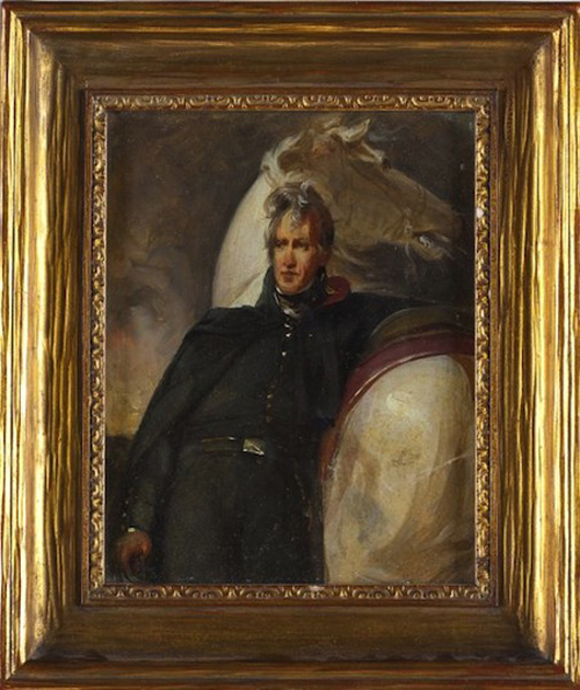 Thomas Sully (PA, 1783-1872), Gen. Andrew Jackson. Realized: $73,750. Image courtesy Leland Little Auction & Estate Sales Ltd.